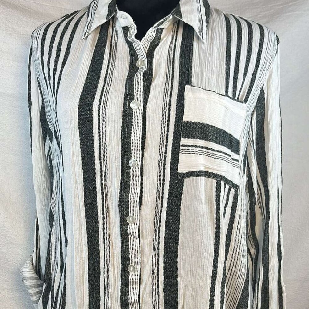 Westport 1962 3/4sleeve Button Up blouse Lagenlook Quiet Luxury Resort Casual *